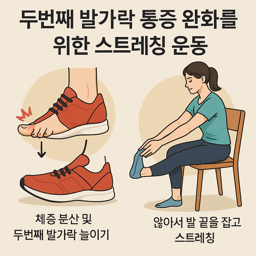 두번째 발가락 통증 완화를 위한 5분 스트레칭: 발끝 당기기·원그리기·들기 동작