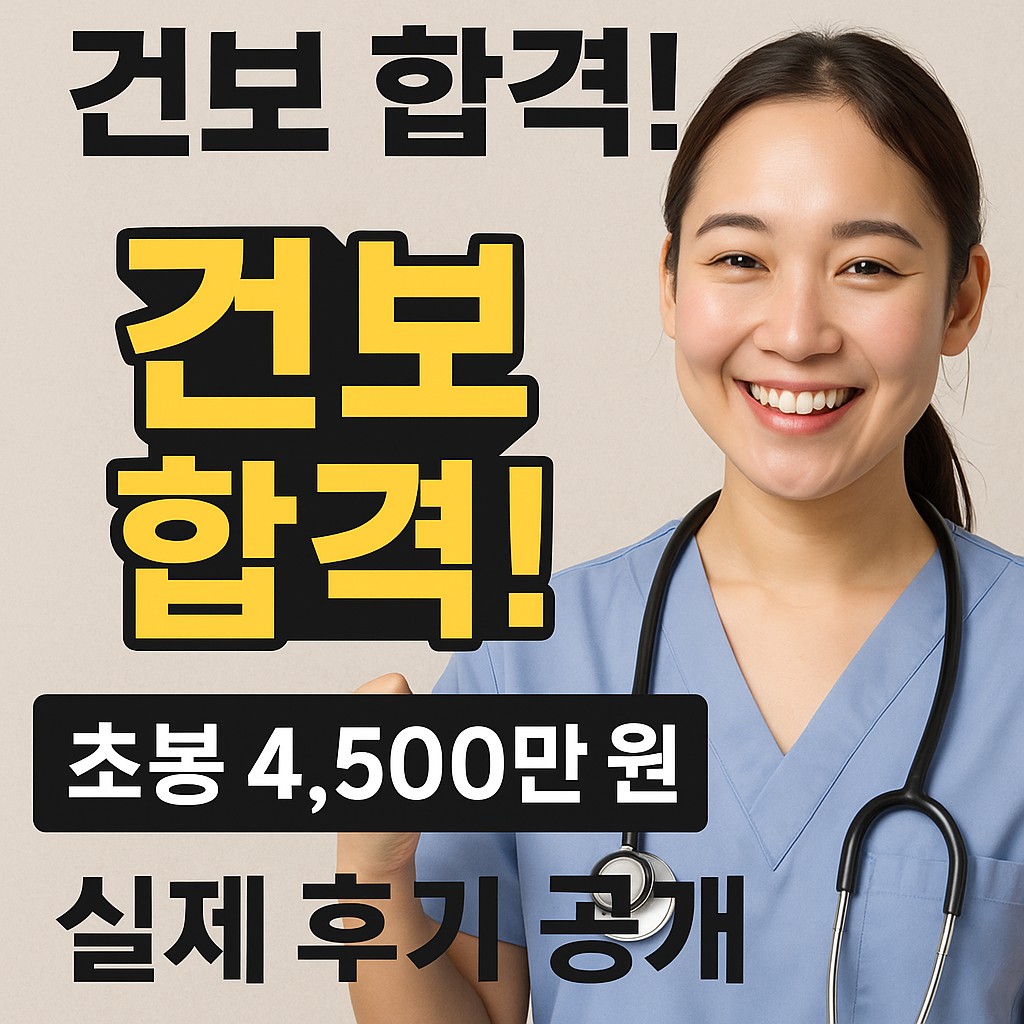 "국민건강보험공단 합격 간호사 실제 후기 공개, 초봉 4,500만 원 건보 합격 인증 미소 짓는 간호사"