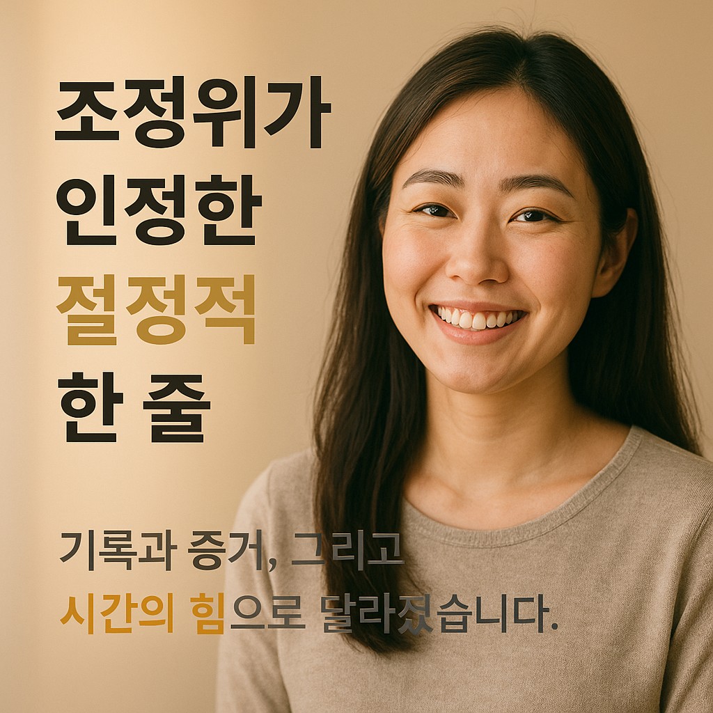 의료분쟁조정위원회 보상 절차 후 감각이 회복되어 미소 짓는 여성 | 조정위 인정 사례 | 의료사고 보상 완료 과정